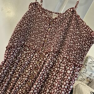 Burgundy and White Dress